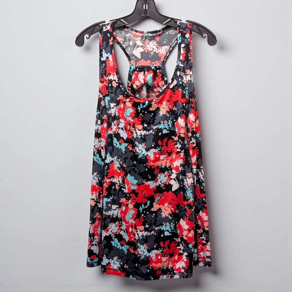 Lane Bryant LIVI Wicking Drape-Back Tank Dark Floral Racerback Tank NEW 18/20 - Picture 11 of 11